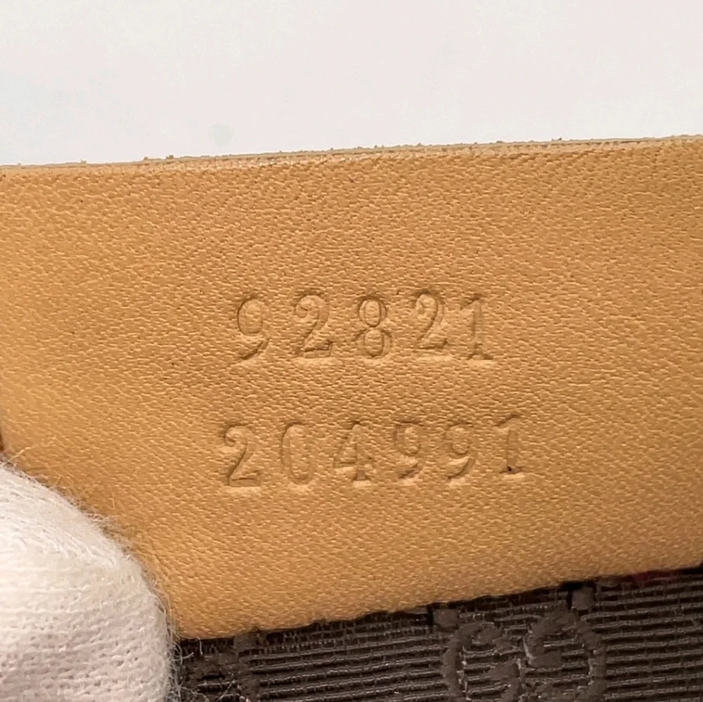 Auth Gucci GG Plate Hianvas Leather Beige White Mini Pouch BAG - Picture 14 of 16